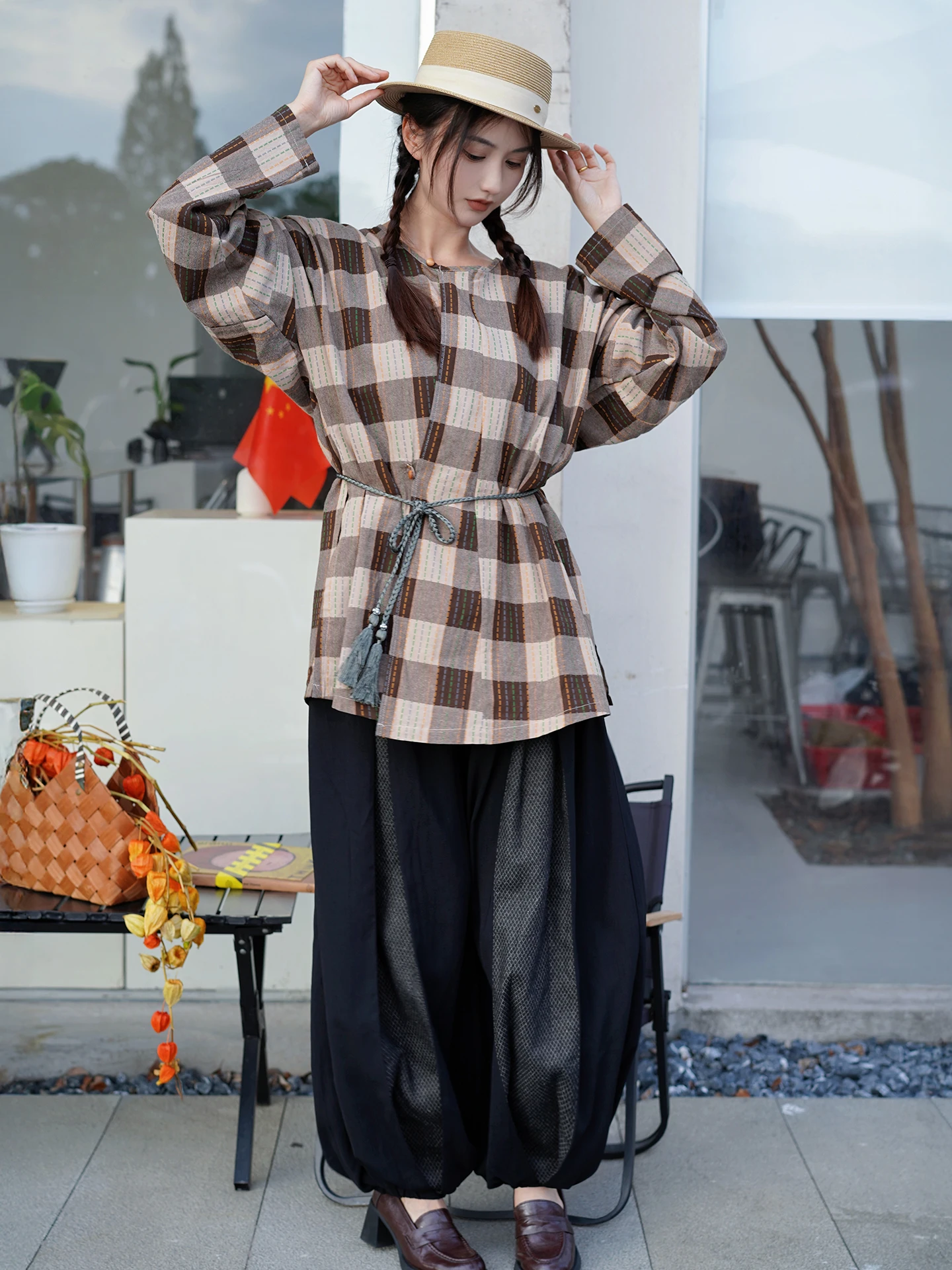 

Оригинальный костюм Ханьфу в стиле династии Тан: брюки-фонарики, повседневная рабочая одежда, китайский наряд для молодых женщин, модный образ