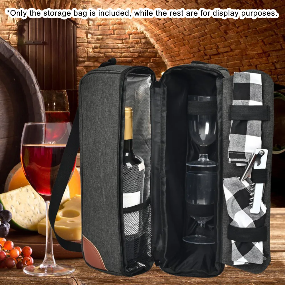 Multi-Use Wine Cooler Bag Suitable for Picnic Outings and Travel Scenarios Requiring Bottle Temperature Control