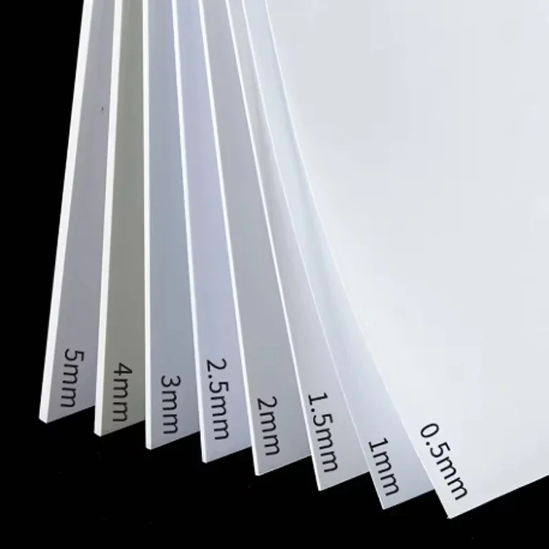 White ABS Thk 0.5 0.8 1 1.5-10mm W100mm-300mm Plastic Board Handmade Sand Table Building Model Board DIY Model Material Baffle
