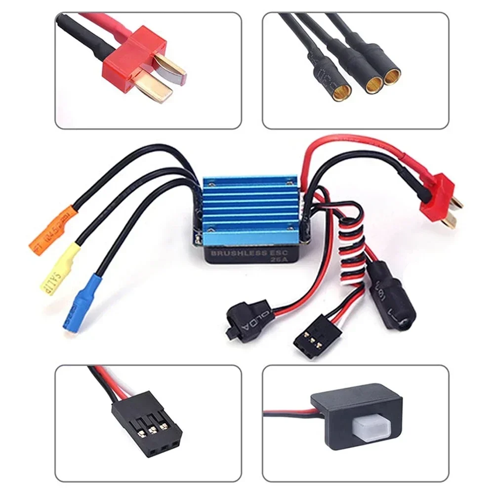تجاوز هواية 2430 فرش السيارات 8200KV 7200KV 5800KV Sensorless و 25A مقاوم للماء ESC كومبو لشاحنة سيارة RC بمقياس 1/18 1/16
