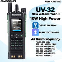BAOFENG UV-32 Walkie Talkie GPS 10W Bluetooth APP Programming Multi Band Wireless Copy Frequency Type-C Charging UV32 Radios