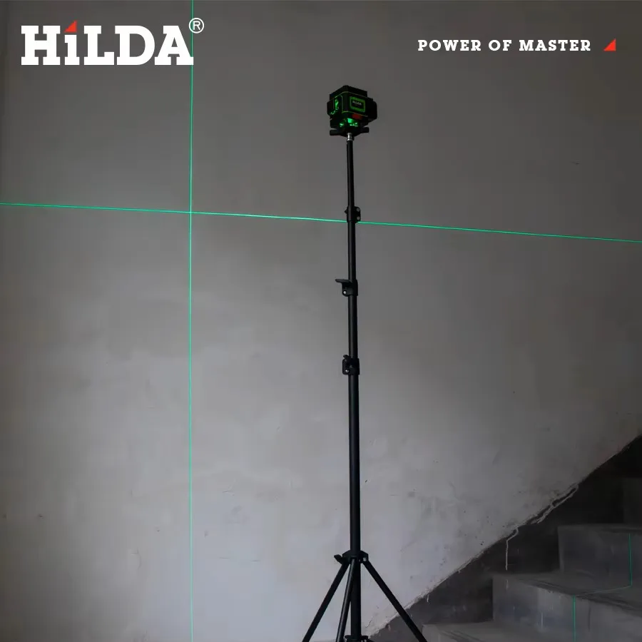 HILDA 3M Stativ für Laser-Nivelliergeräte, höhenverstellbares Metall-Fotografie-Stativ mit 1/4-Zoll-Schraube für Laser-Nivelliergeräte – Detail 2