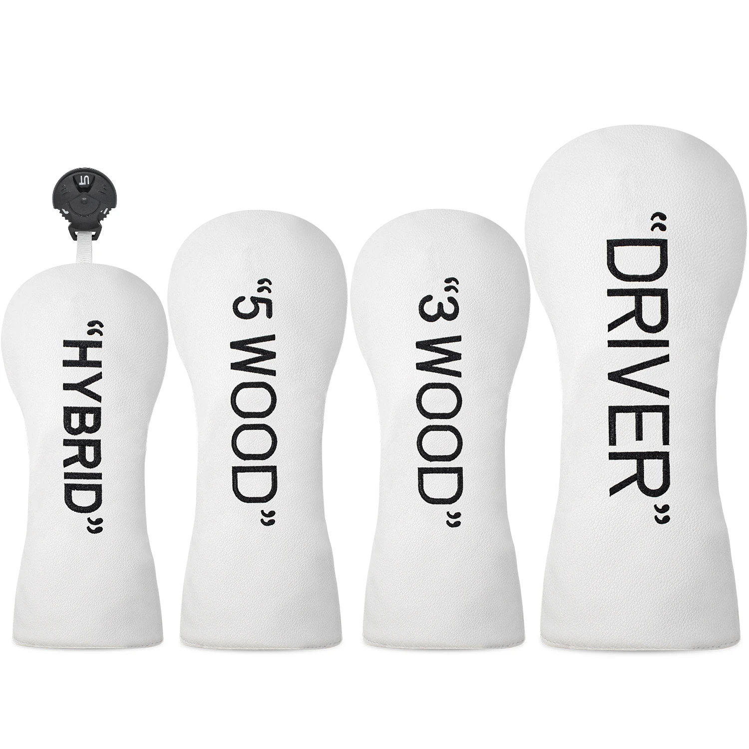 1pc/4pcs Letter Printed Golf Headcover, Golf Club Protector for Driver, Fairway, Hybrid, Portable Accessory for Outdoor Golf