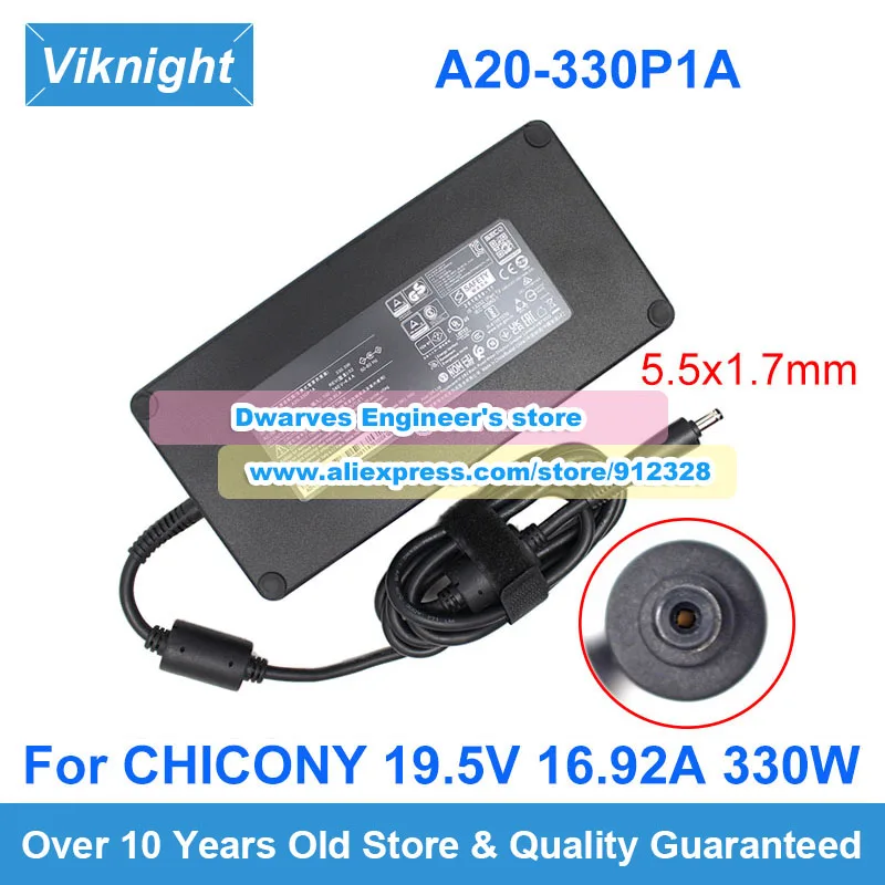 

19.5V 16.92A Chicony 330W Power Adapter A20-330P1A A330A012P For XMG UNVEILS NEO 15 HIGH-END PREDATOR HELIOS 300 500 PH317-55