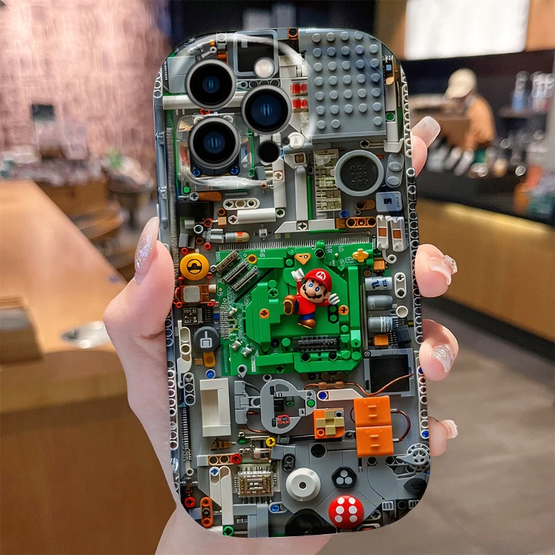 حافظة Super M-Marios Bros لهاتف iPhone 16 E 15 Pro Max 14 13 12 Mini 11 Pro Max XS X 8 7 Plus أغطية مقاومة للصدمات من السيليكون الناعم Funda