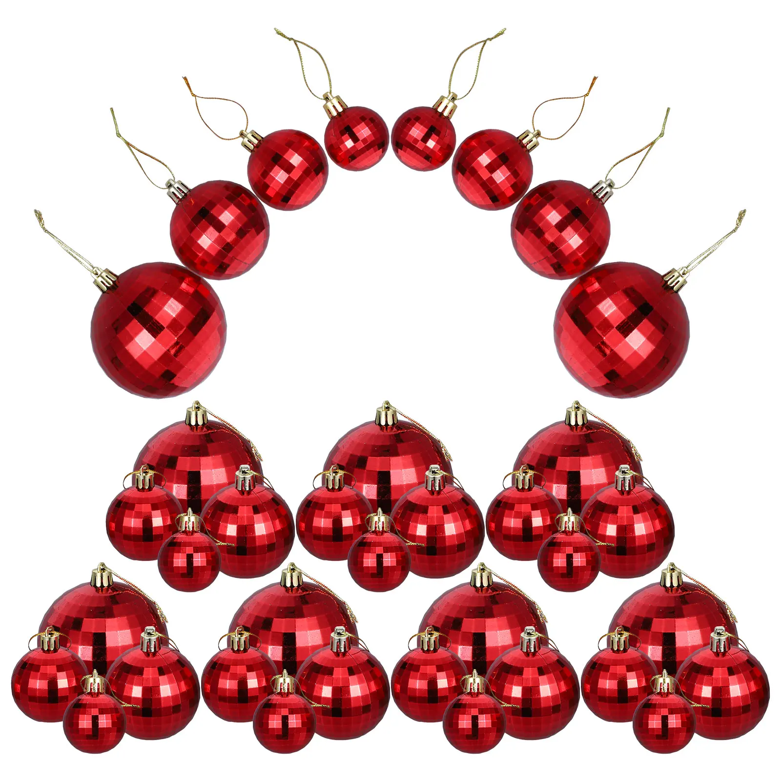 

36 Pcs Tree Hanging naments Xmas Balls Decor Xmas Party Decorations Reflective Ball Set Silver Color Festive Supplies