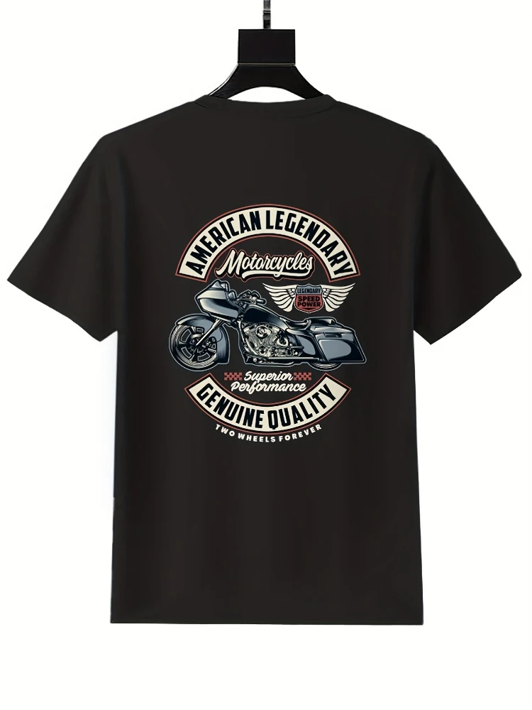 

A playful Motorcycle pattern that can be worn in all seasons - 100% cotton summer short-sleeved O-neck men's printed T-shirt.
