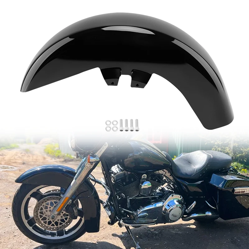 

Motorcycle Gloss Black Front Fender Wheels Wrap ABS Plastic Mudguard for Harley Touring Road King Electra Glide 1989-2013