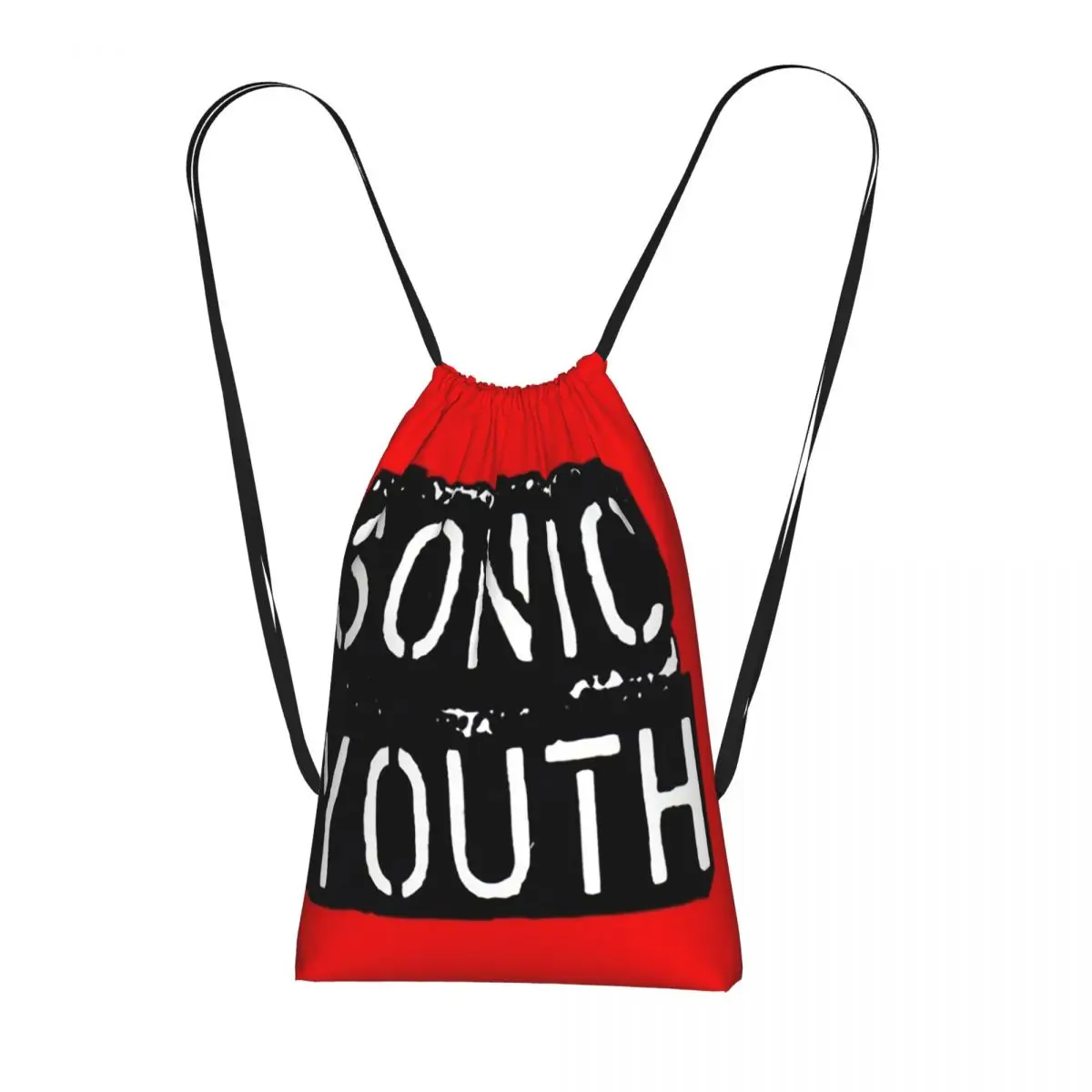 Sonic Youth Rock Band Punk Drawstring Backpack hiking cycling Bag Lightweight Foldable Storage Drawstring Bag for Men Women