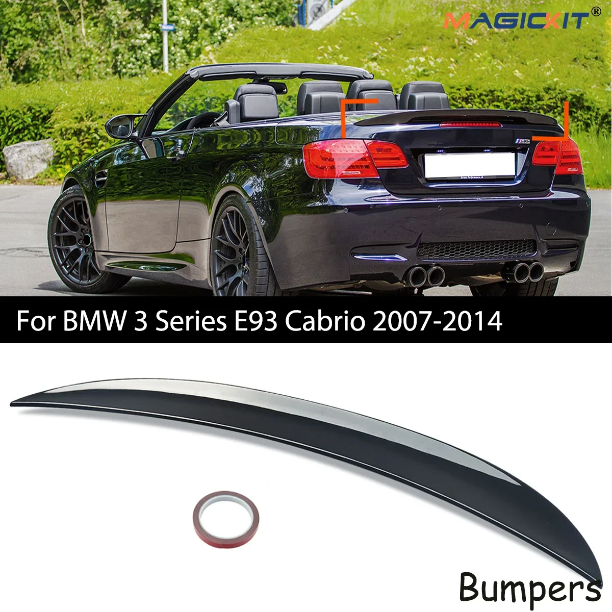 For BMW E93 MP Style Rear Trunk Spoiler Lip 3 Series Gloss Black Rear Wing Spoiler E93 2006-2013 Car Body Kit  Accessories