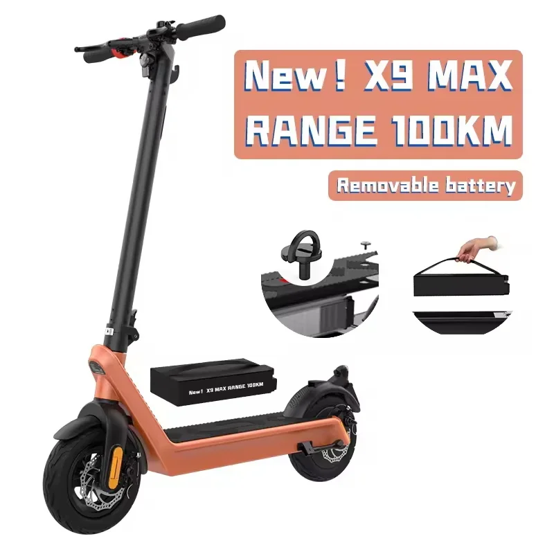 Patinete eléctrico HX X9Plus Elektro Scooter Schweiz Dropshipping para adultos, 36V/48V, 15.6Ah, batería extraíble, scooter eléctrico.