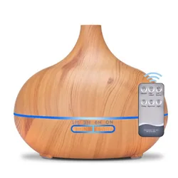 Humidificador de grano de madera de siete colores noctilucente, aromaterapia, Mini máquina silenciosa, florero doméstico, purificador de aire