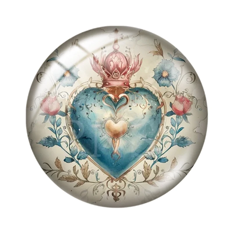 Mercy Sacred Heart  10pcs 12mm/16mm/18mm/25mm Round Photo Glass Cabochon Demo Flat Back Making findings