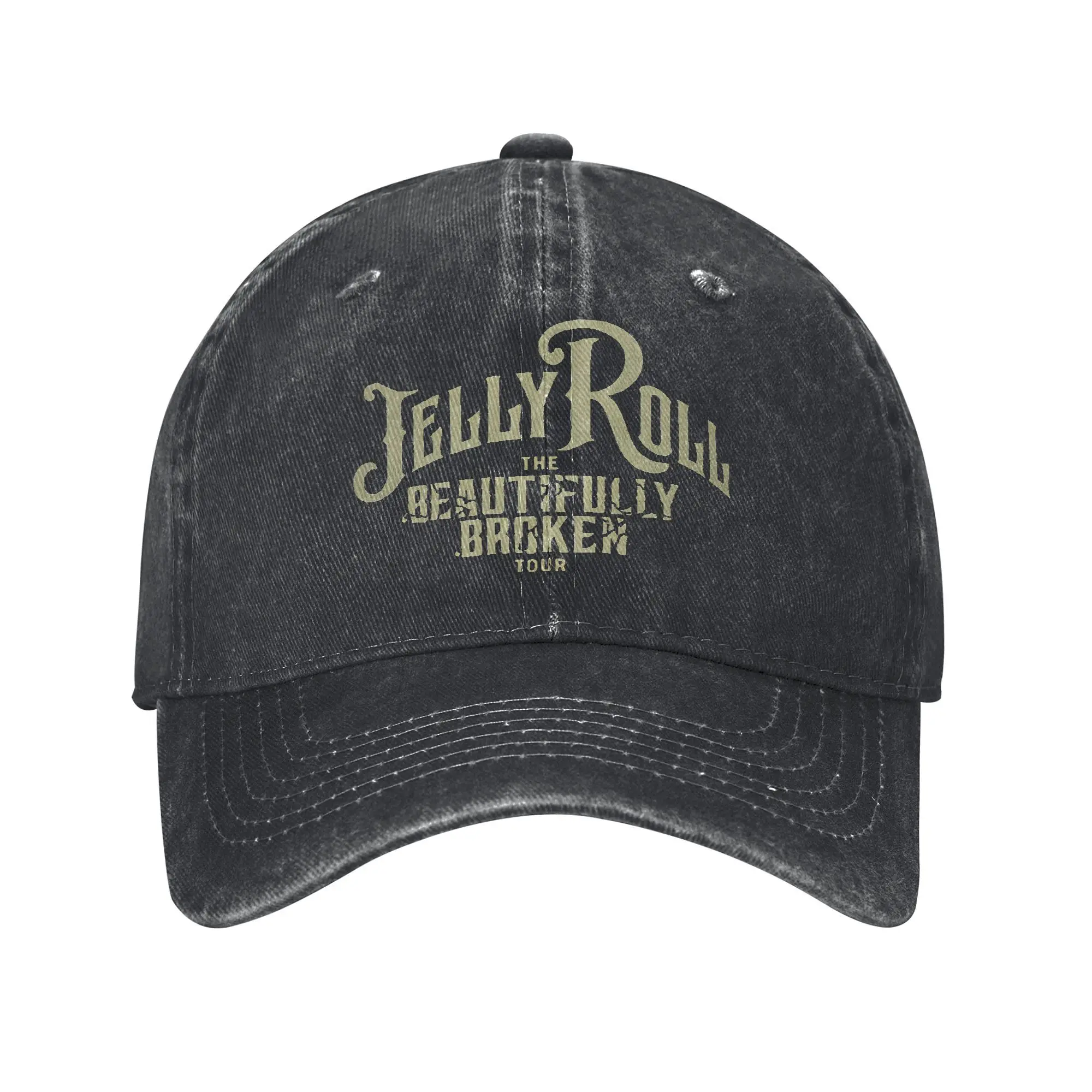 Unisex Jelly Roll Rapper Singer Cap Wear Baseball Cap Classic The Beautifully Broken Tour 2024 Snapback Hat Adjustable