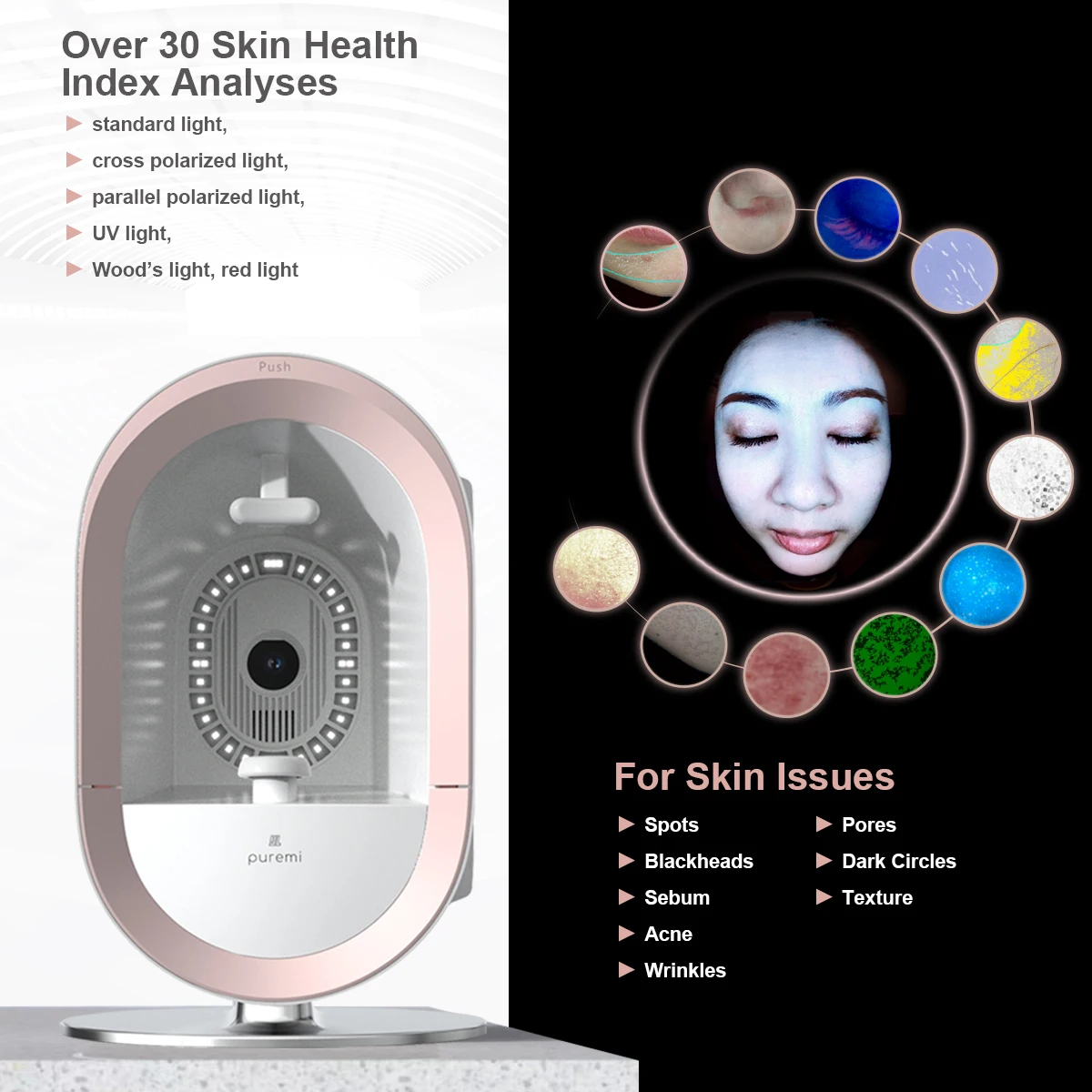 New Portable 3d AI Face Skin Diagnostics Analyzer Skin Analysis Machine Skin Analyzer
