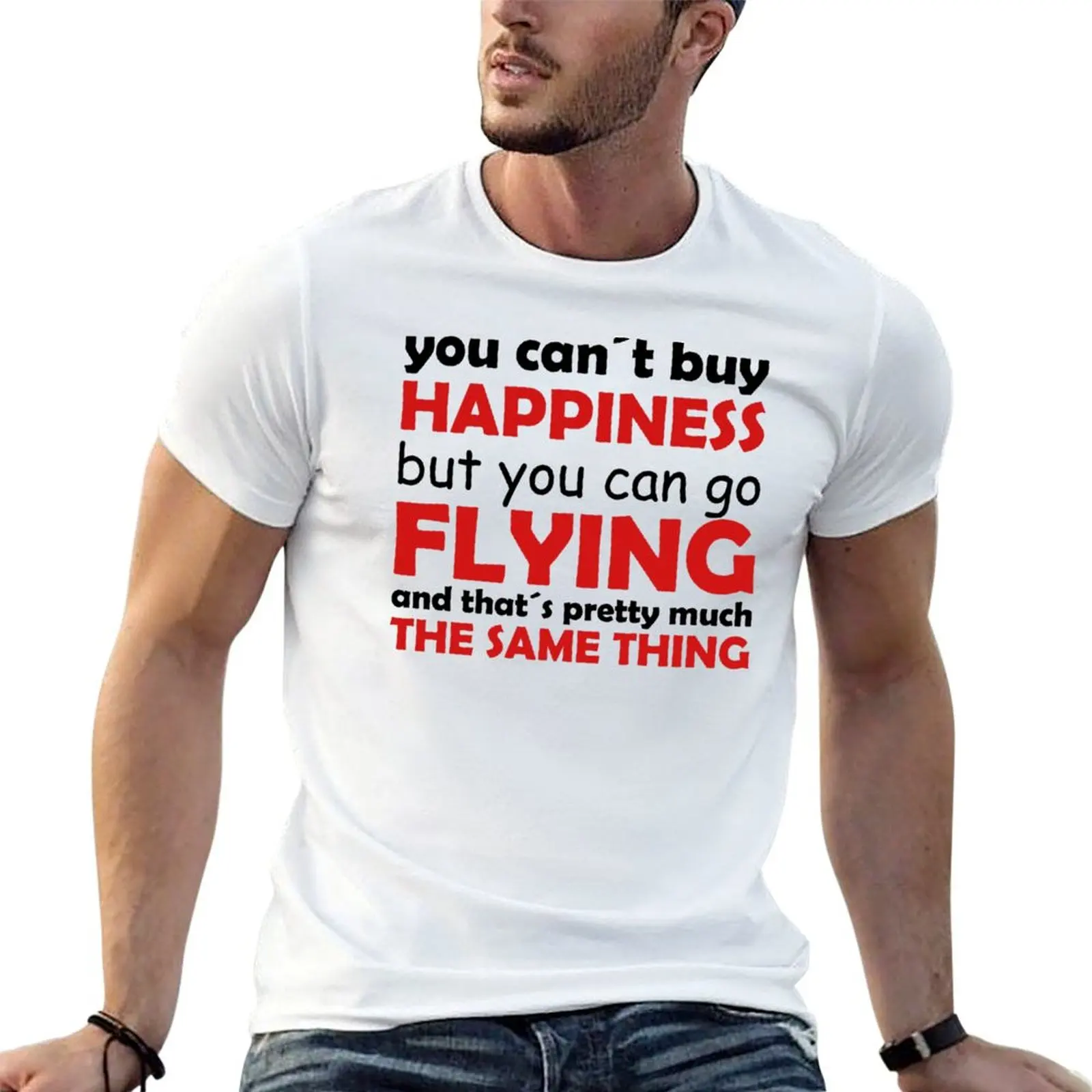 happiness flying T-Shirt man t shirt summer man t shirt luxury t shirts for man graphic funny T-shirt