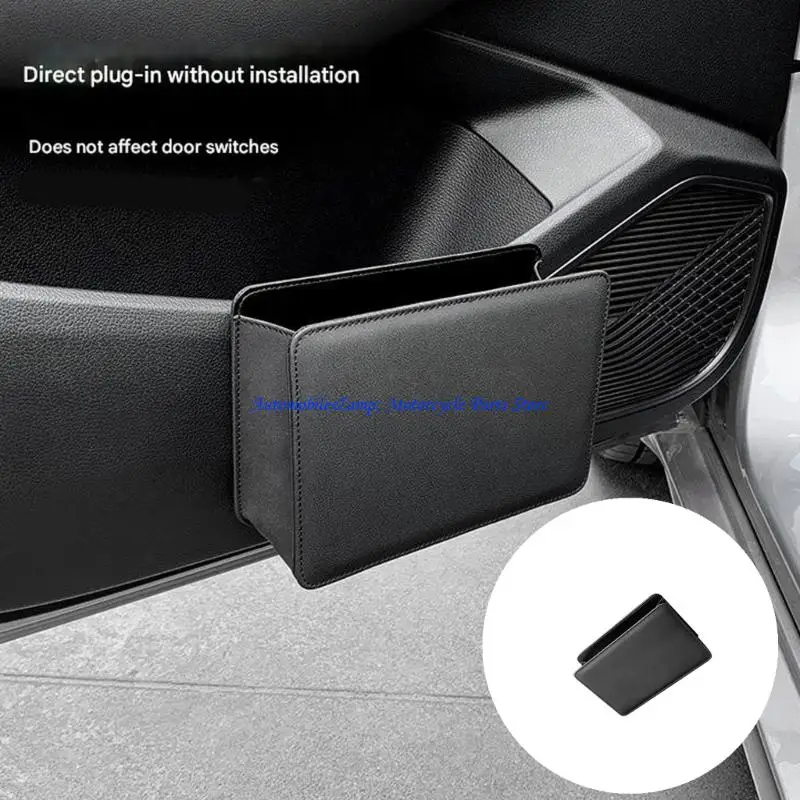

H7BD Leather Automotive Trash Can Dust Bin With Leakproof And Easy Clean Features For Car Cabin Organization Quick Install
