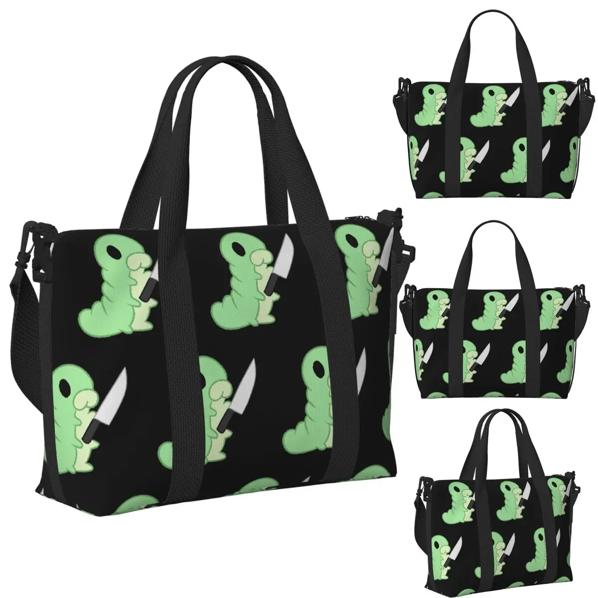 

Hollow Knight Grub With A Knife Beach Travel Bag Large Capacity Tote Bags for Gym Sport Women Shopping Duffle Shoulder Bag