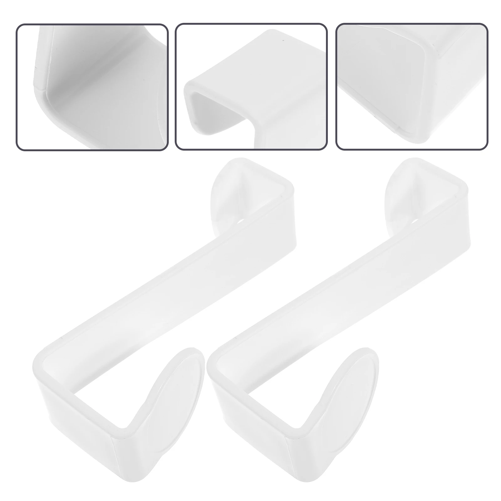 

2pcs White Plastic Toilet Washer Hook Bathroom Hooks Home Organizing Potty Hook Small Seat Storage Clothes Hat Purse Umbrella