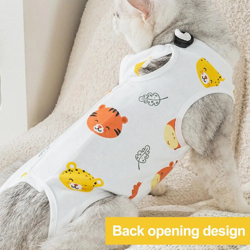 Soft Breathable Cat Clothing Cat Protective Clothes Breathable Cat Neutering Suit Easy-to-wear Recovery Clothes for Cats