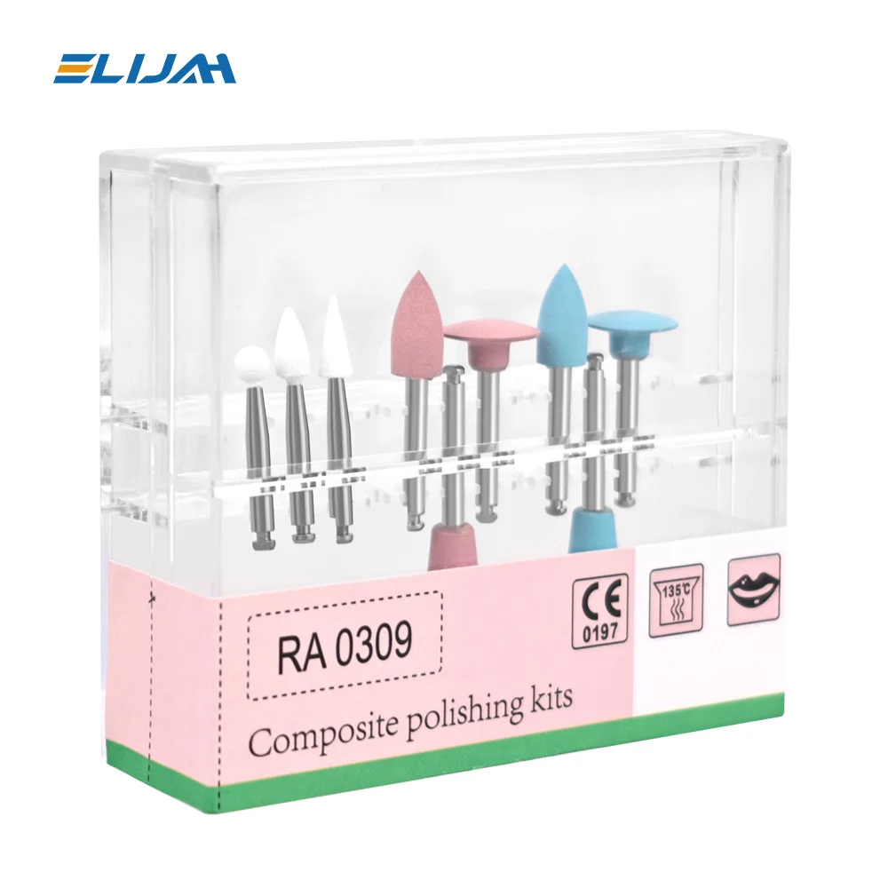 

Denspay 9PCS/Box Composite Polishing Kit RA 0309 RA0109 For Low Speed Handpiece Contra Angle Ceramic Silicone Rubber Polishers