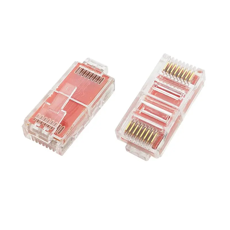 RJ45 circuit board connection head, bidirectional crystal head 1-on-1 contact 8P8C buckle adapter