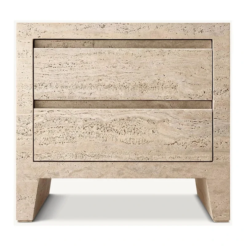 Modern natural marble bedside table Bedroom bedside table