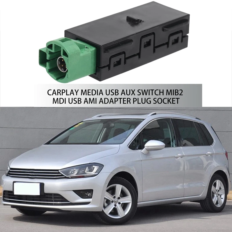 5Q0035726E Carplay Media USB AUX Switch MIB2 MDI USB AMI Adapter Plug Socket For-VW Golf 7 MK7 VII 5Q0 035 726 E