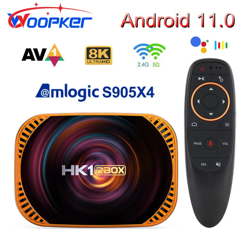 

HK1 RBOX X4 Amlogic S905X4 Smart TV Box Android 11 4GB 128G 64GB 2.4G 5G Dual Wifi BT AV1 HDR 8K Media Player 1000M Set top box