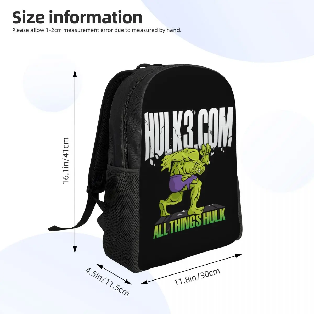 Personalized Superhero Hulk Backpacks Men Women Fashion Bookbag for College School Bags