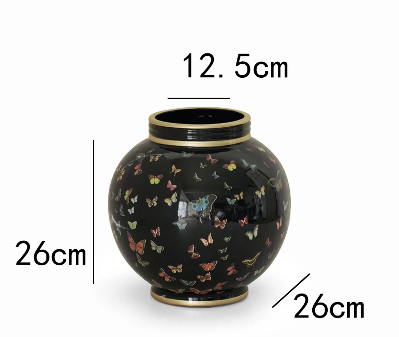 Colorful Butterfly Floating Dream Hand drawn Ceramic Vase Decoration for Living Room, High end, Retro Art Flower Utensils