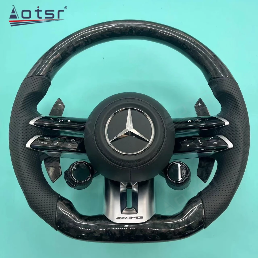 Car Steering Wheel Assembly For Mercedes Benz E C A S Class GLA GLC GLB GLE Carbon fiber Auto Steering Wheel  Car Electronics