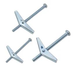 5 Pieces Toggle Bolt and Wing Nut for Hanging Heavy Items on Drywall - 1/8 Inch, 3/16Inch, 1/4Inch