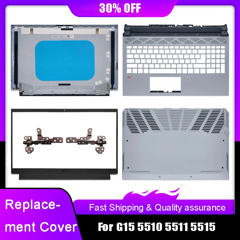 

Новая задняя крышка ЖК-дисплея для ноутбука Dell G15 5510 5511 5515 Series, передняя панель, Упор для рук, верхняя нижняя часть, петли, задняя крышка, серый цвет