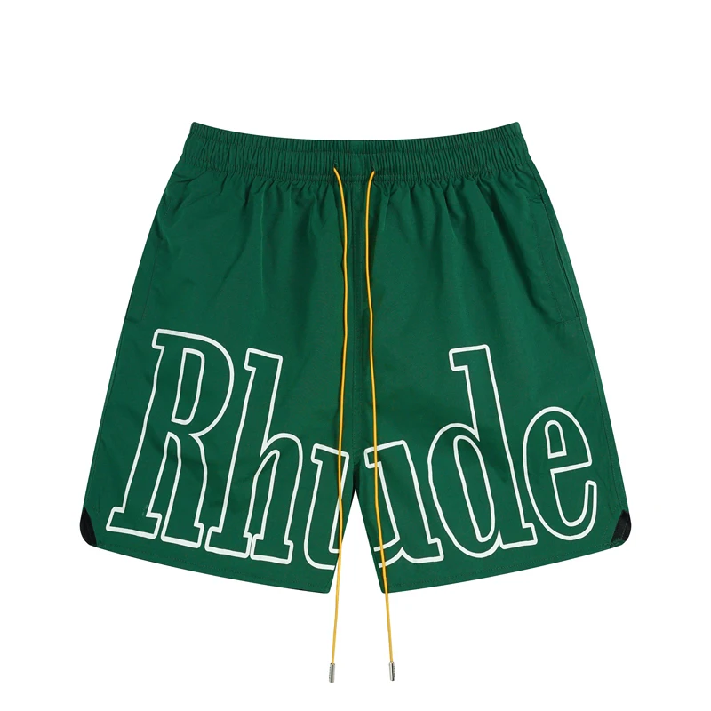 American Rhude Shorts Casual Loose Breathable Multi-color Trendy Mesh Beach Sports Shorts