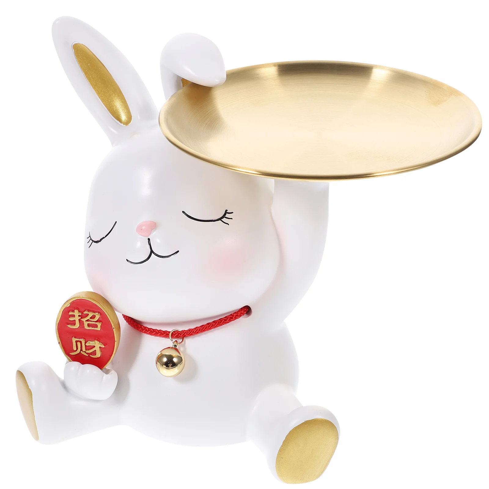 

Tray Organizer Trinket Storage Ornaments Bunny Home Decor Jewelry Stainless Steel Key Statue