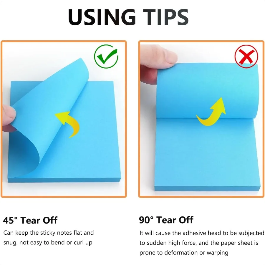 Sticky Notes 3x3 inch 8 Pads 82 Sheets pad Bright Colors SelfStick Note Pads Recyclable Sticky Pads Easy to Post for Home Offic