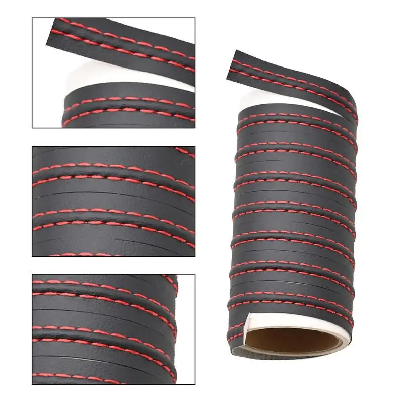 Auto Leather Decoration Line DIY Braid Strip Car Self Adhesive Moulding Trim Automobile Interior DIY Strip Decor Accessories