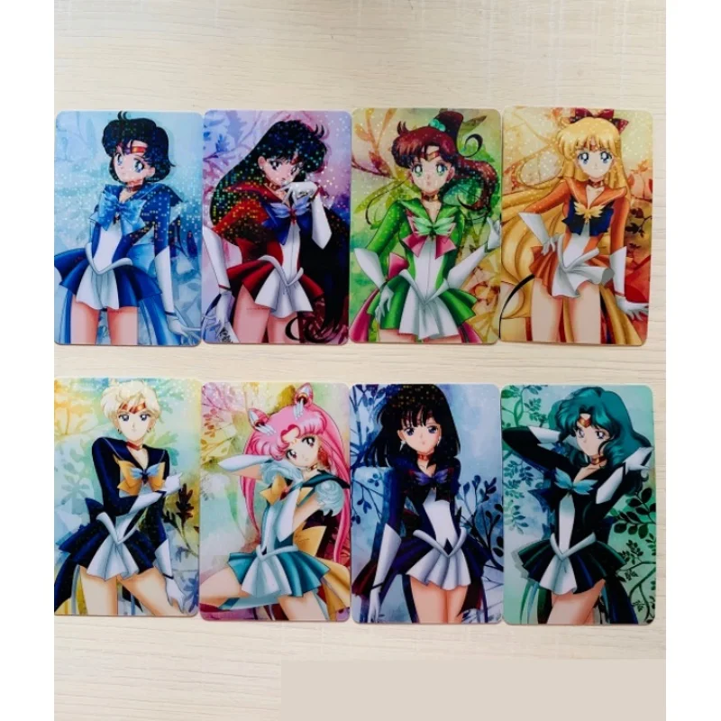 10 arkuszy Sailor Moon Flash Card Tsukino Usagi Kino Makoto Chibiusa Diy Stickable Series Action Toy Figures Anime Game Collection