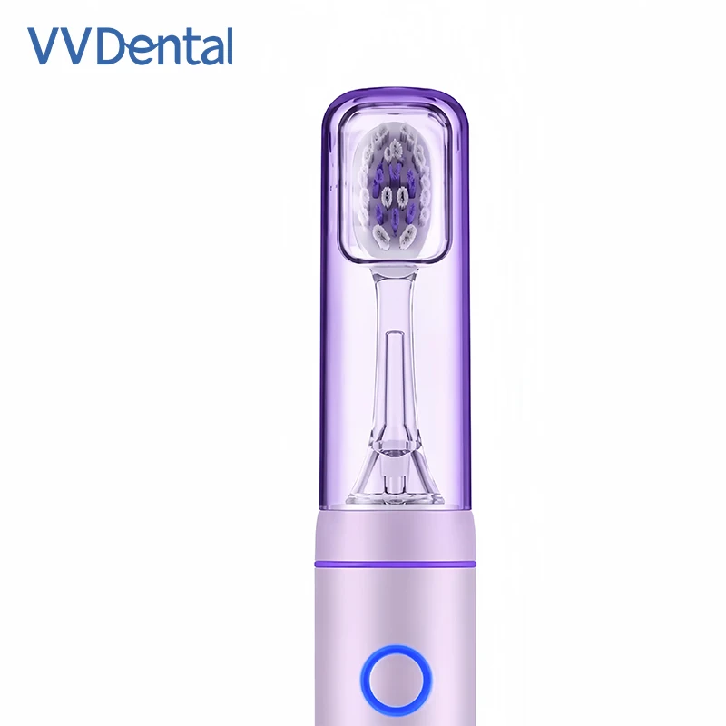 Dental Sonic Electric Toothbrush Purple Sweep‑Vibration USB Rechargeable with 2 Replaceable Brush Heads Home Dental Teeth Clean