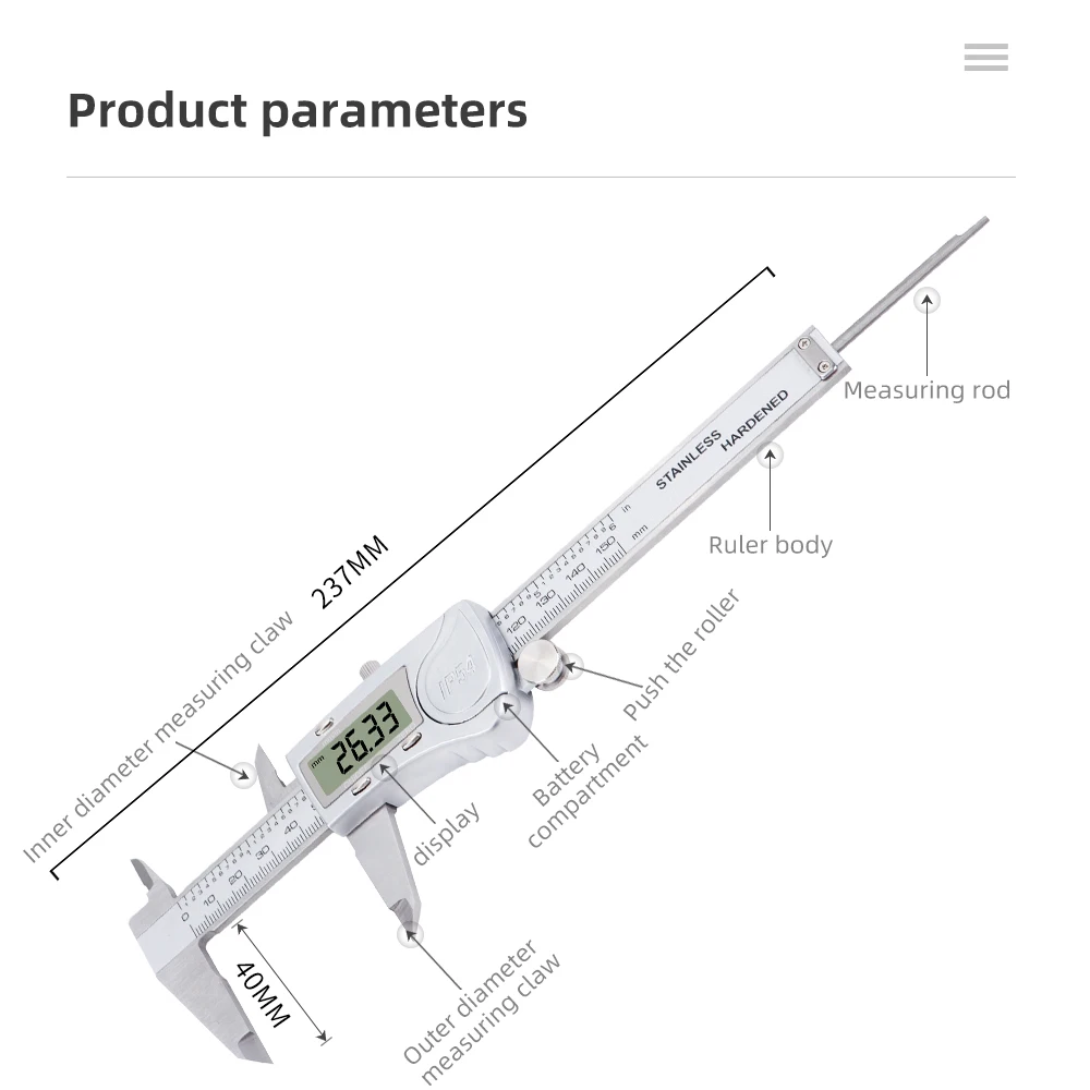 Digital Caliper 0-150mm Electronic Vernier Caliper Calliper Micrometer Digital Ruler Measuring Tool 150mm 0.1mm