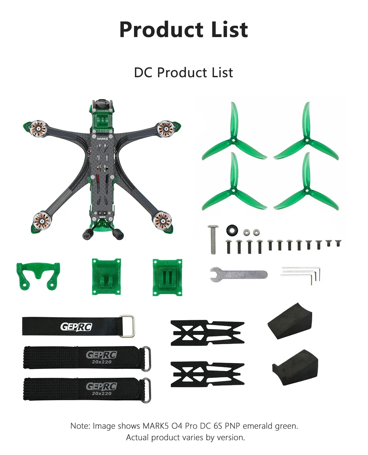 GEPRC MARK5 O4 Pro 5inch Freestyle Quadcopter FPV Drone (Wide X / DC) - F722 50A O4 Air Unit Pro 2107.5 1960KV 6S LiPo