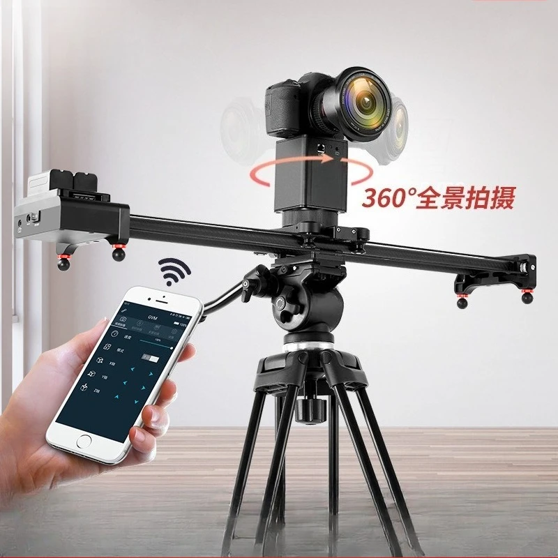 Dual-axis 360-degree follow-up artifact Electric slide rail Panoramic translation time-lapse SLR camera