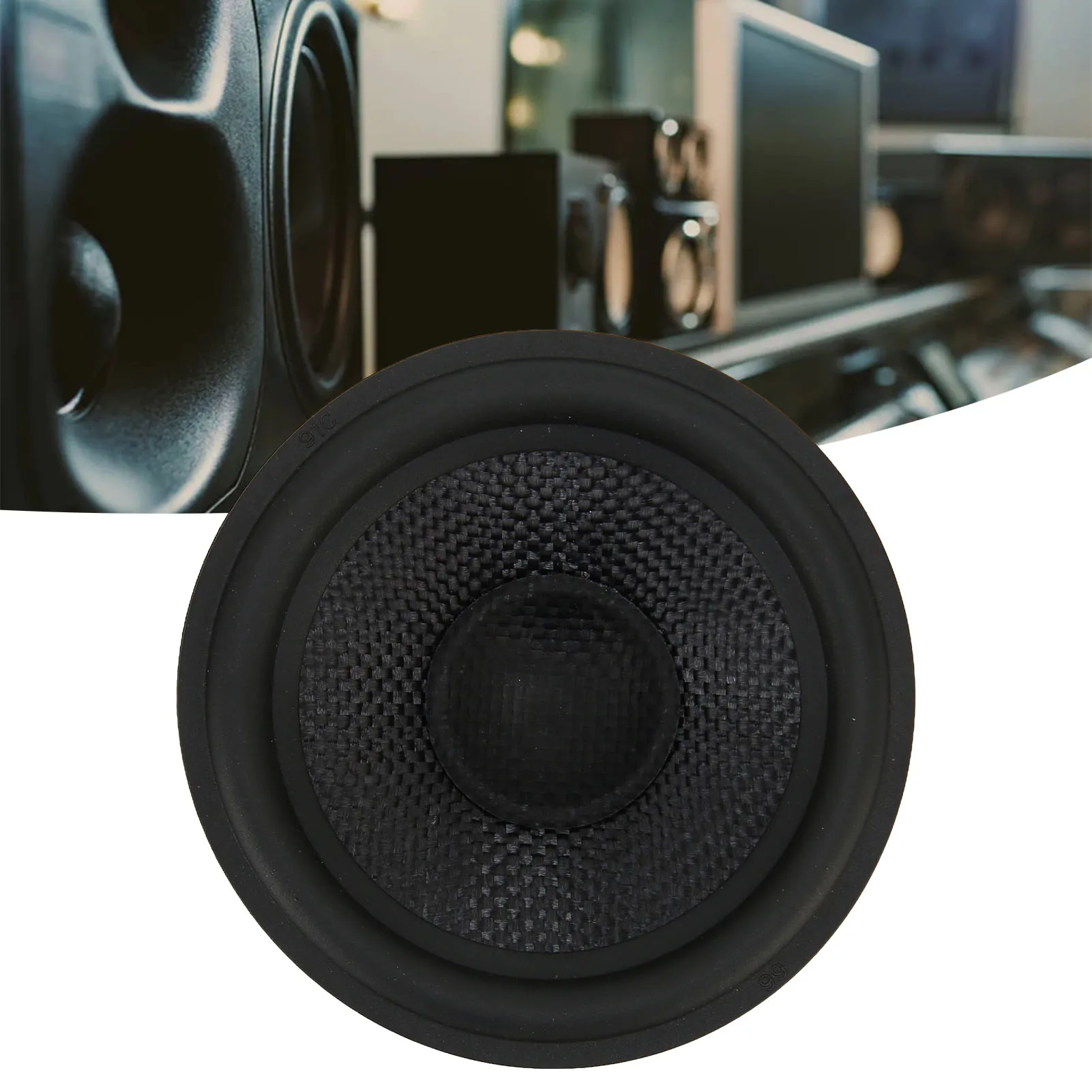 

Subwoofer Cones Drum Paper 1 Inch Inner Diameter Paper Speaker Cone Drum Paper Rubber Surround for 4 Inch Speaker