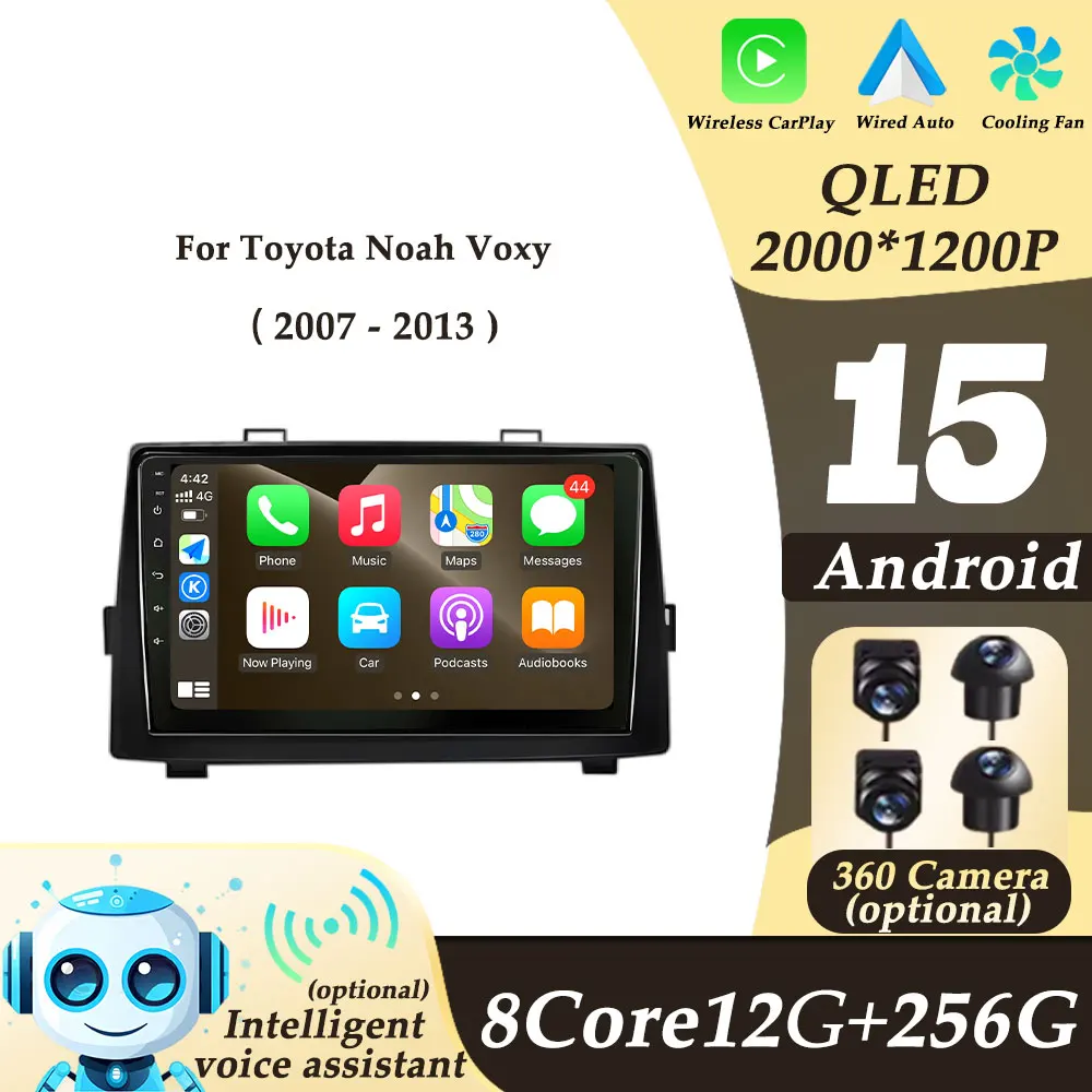 

Car Radio Video Multimedi Player for Toyota Noah Voxy 2007-2013 Wireless CarPlay Android 15 Split Screen GPS Navi Auto Tools BT