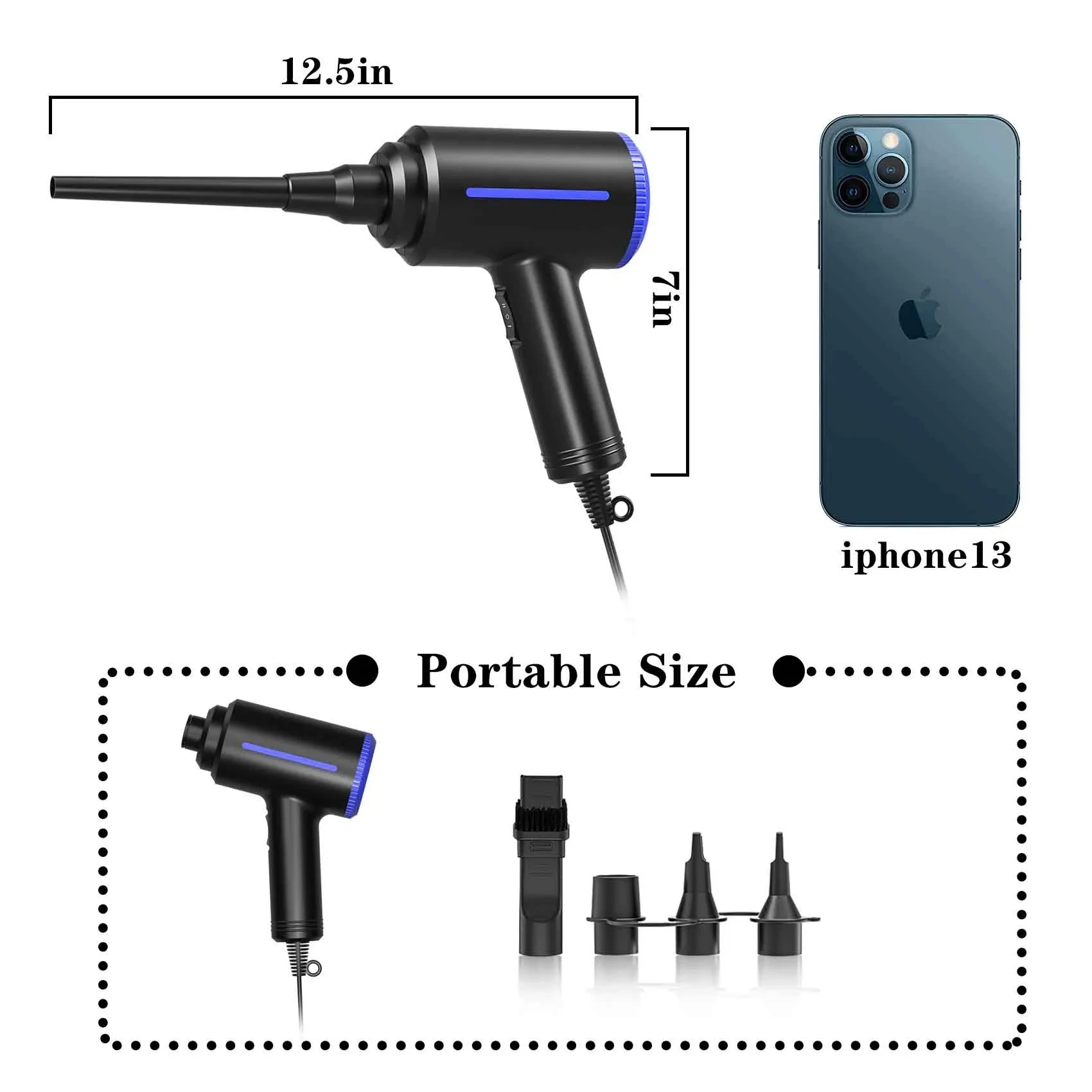 منفاخ هواء كهربائي لمنظف الكمبيوتر ، منفضة لاسلكية ، علبة مضغوطة ، جامع الغبار ، تنظيف لوحة مفاتيح الكمبيوتر