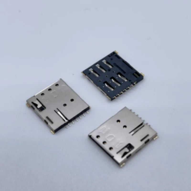 10 unids/lote SMN-303 nuevo soporte de tarjeta SIM con resorte SMD genuino conector de tarjeta SIM de 1,37mm