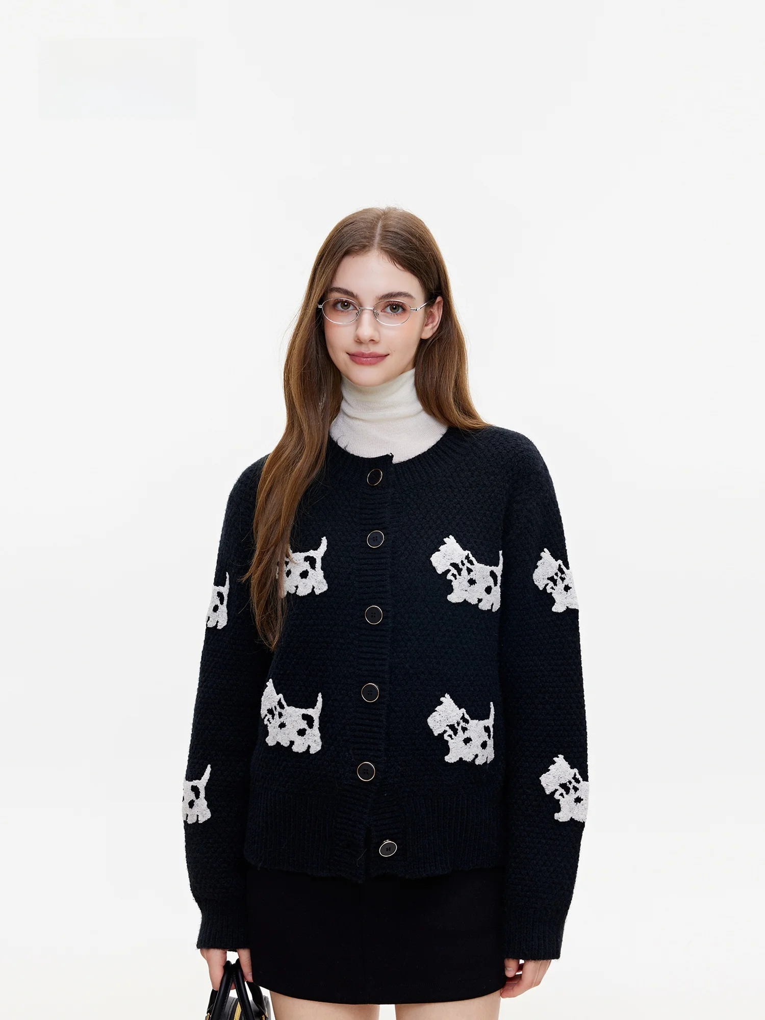 

Azmi Faux Fur Knitted Open Cardigan Coat Women's Autumn Winter Loose Slimming Lazy Sle Thiened Sweater Warmth Emitting