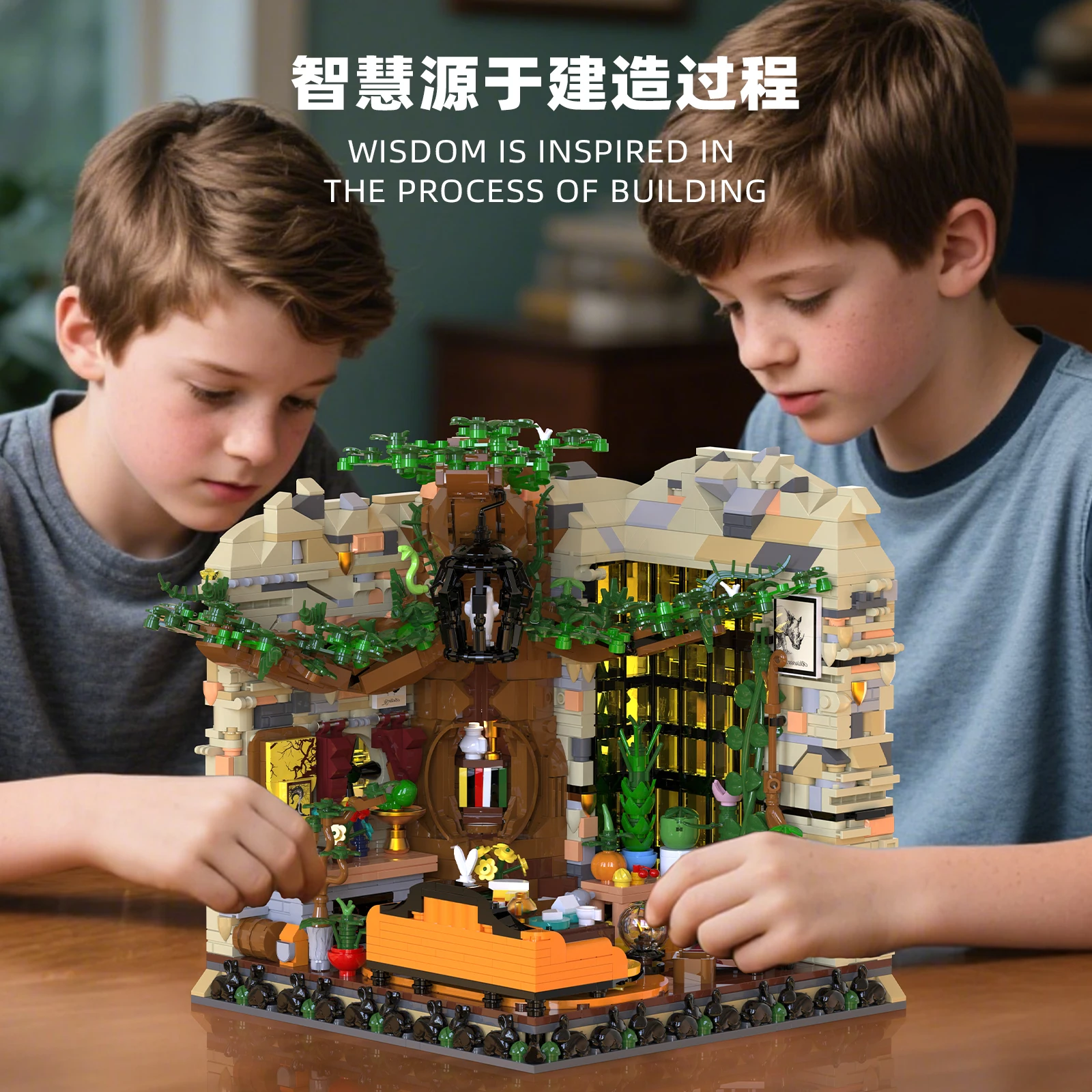 2059 قطعة تجميع متقدم للكلية غرفة مشتركة MOC اللبنات لتقوم بها بنفسك مجموعة لعبة مجسمة إبداعية للأطفال ديكور قابل للجمع #3