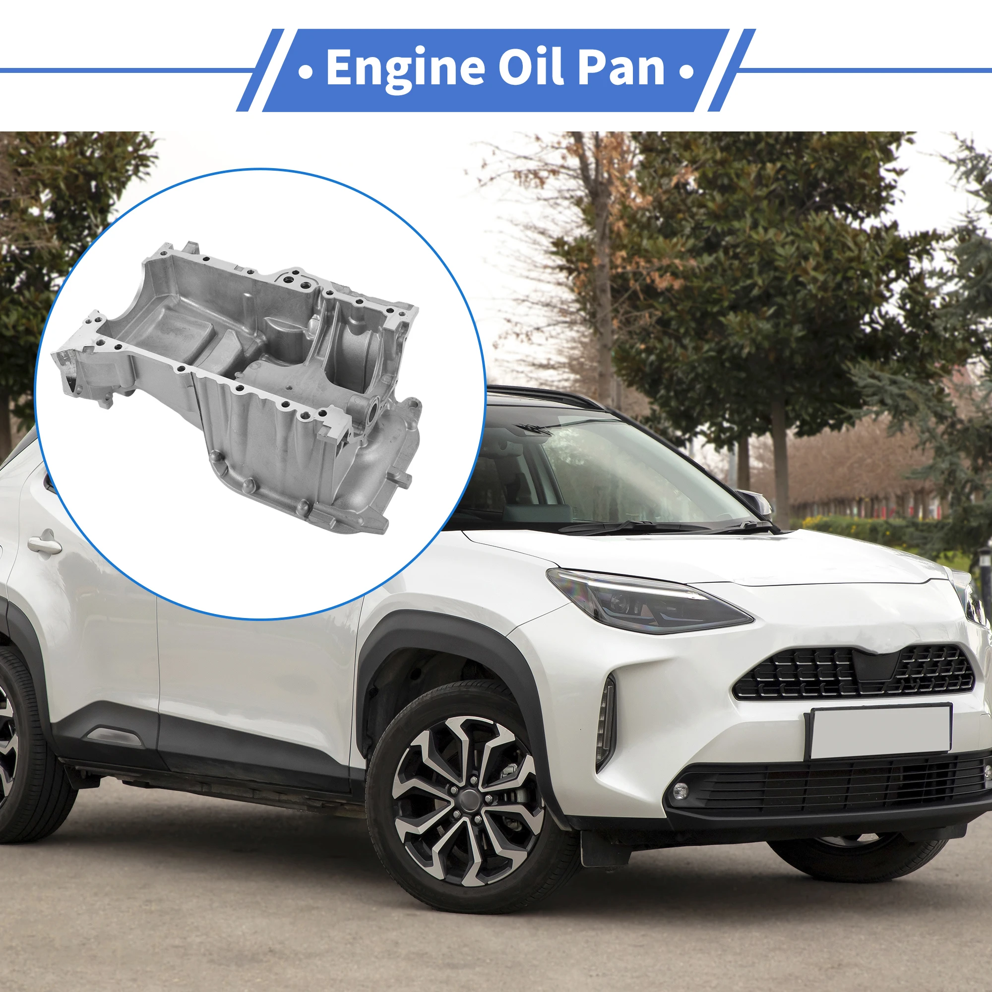 

UXCELL 1Pc No.1211121033 Engine Oil Pan for Toyota Yaris 2006-2019 Aluminum Silver Tone